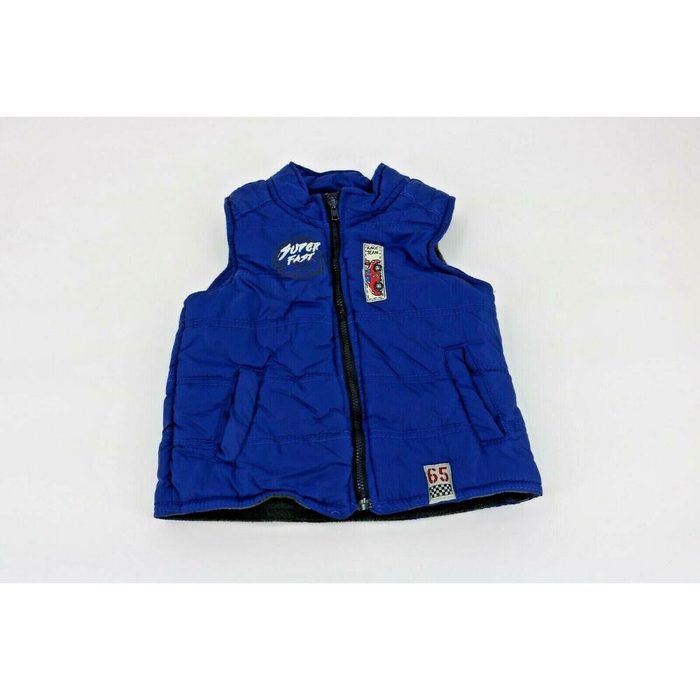 Boyz Wear Boys Blue Vest Car Zipper Casual Fall Outerwear Baby Size 24M Months